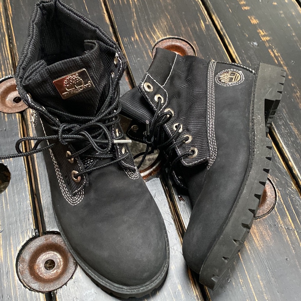Timberland Black Boots with Silver Accents